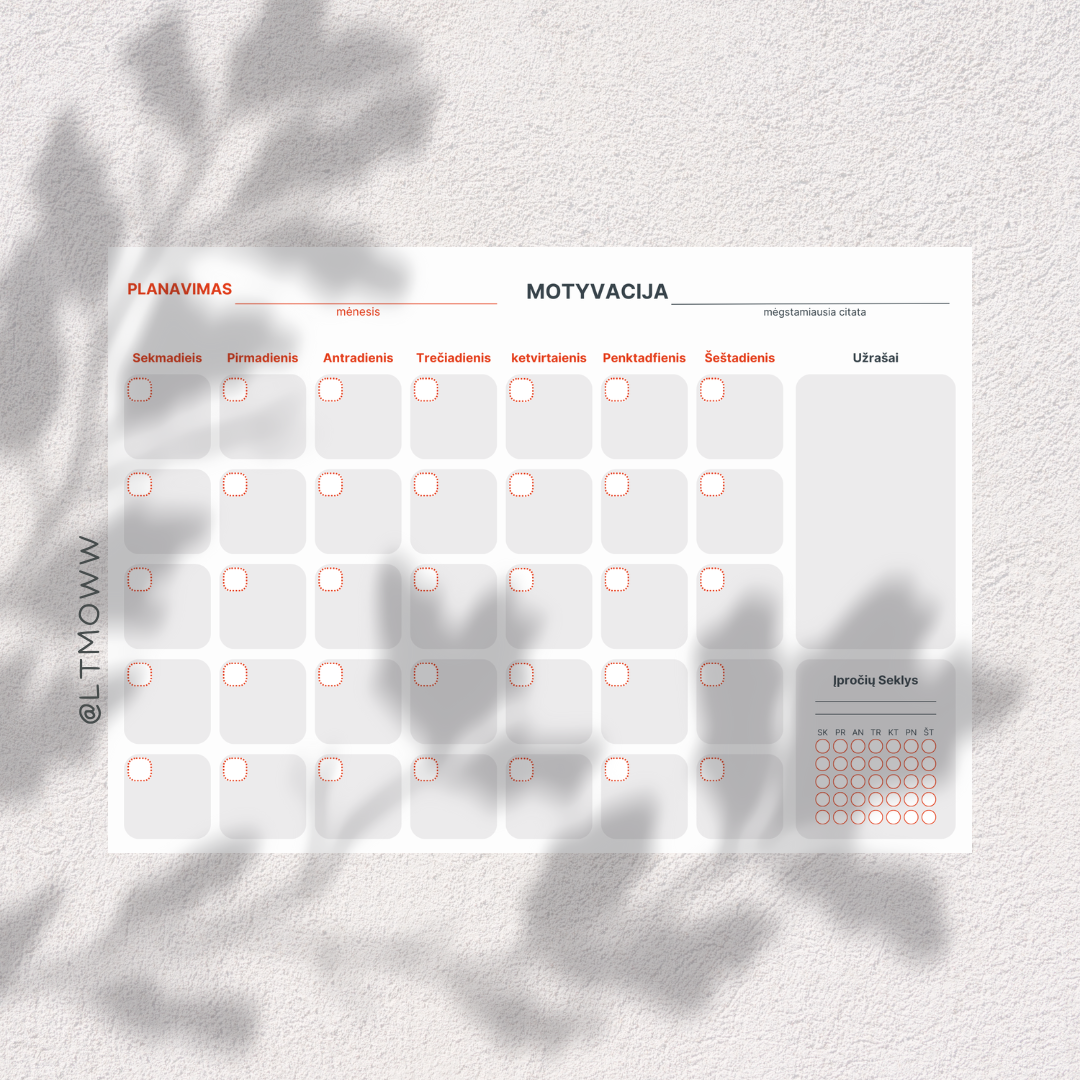 Motyvacinis įpročių planuoklis „Sėkmės architektas“ – Planuok, siek, laimėk!
