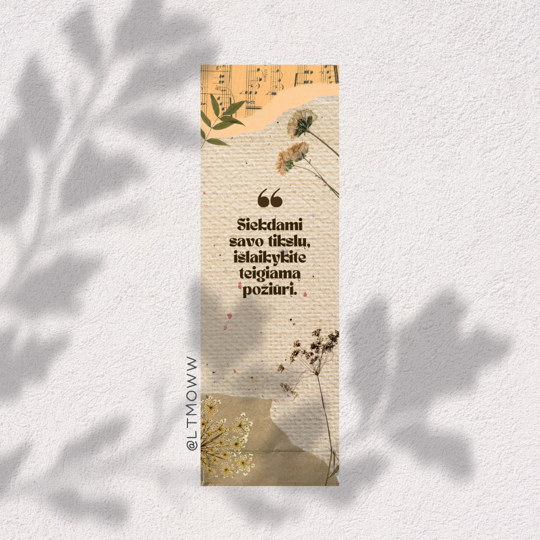 „Pozityvus požiūris“ – Vintažinio stiliaus skirtukas įkvėpimui