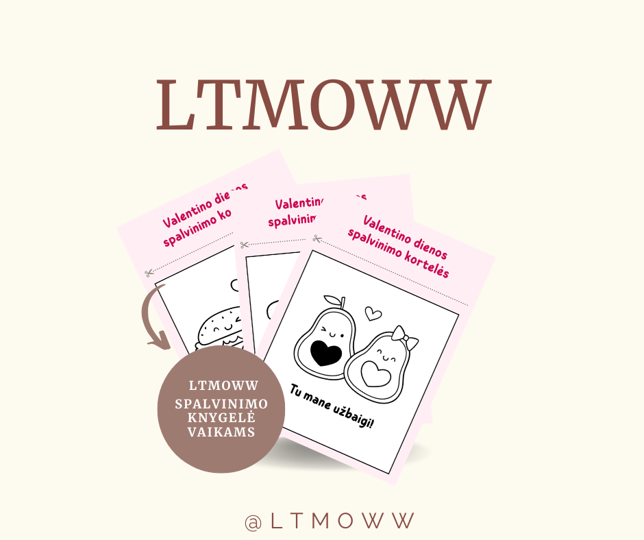 „Valentino dienos spalvinimo kortelės“.