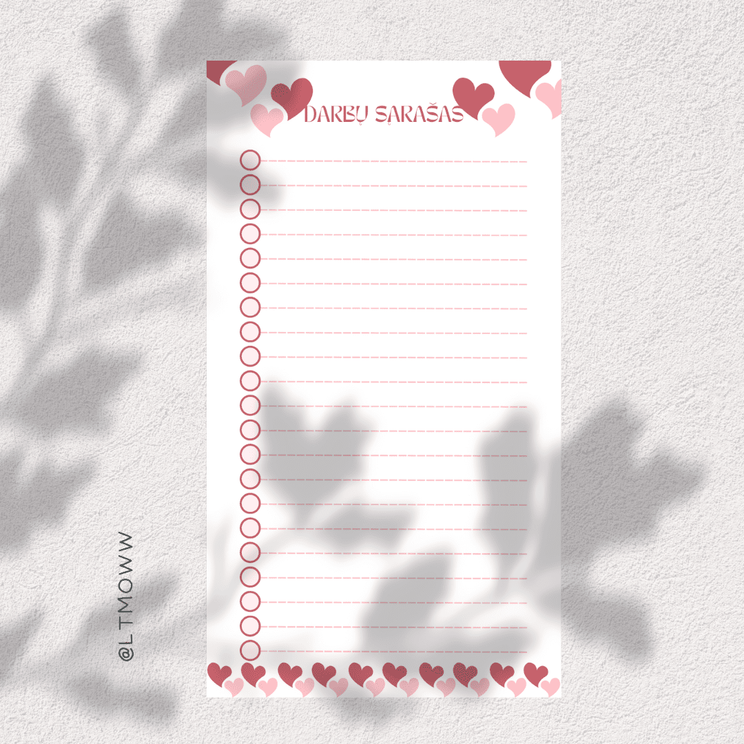 „Darbų sąrašas“ – Planuok su meile - LTMOWW