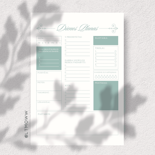 Dienos planas „Dienos harmonija“ – Tavo sąmoningas kelias į produktyvumą - LTMOWW