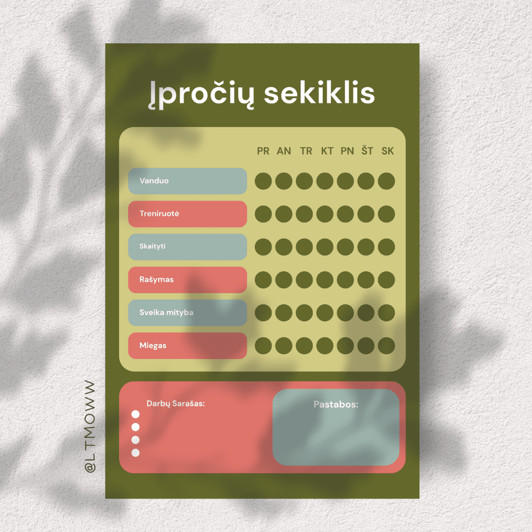 Įpočių sekiklis „Ryškūs pokyčiai“ – Tavo savaitinis disciplinos gidas - LTMOWW