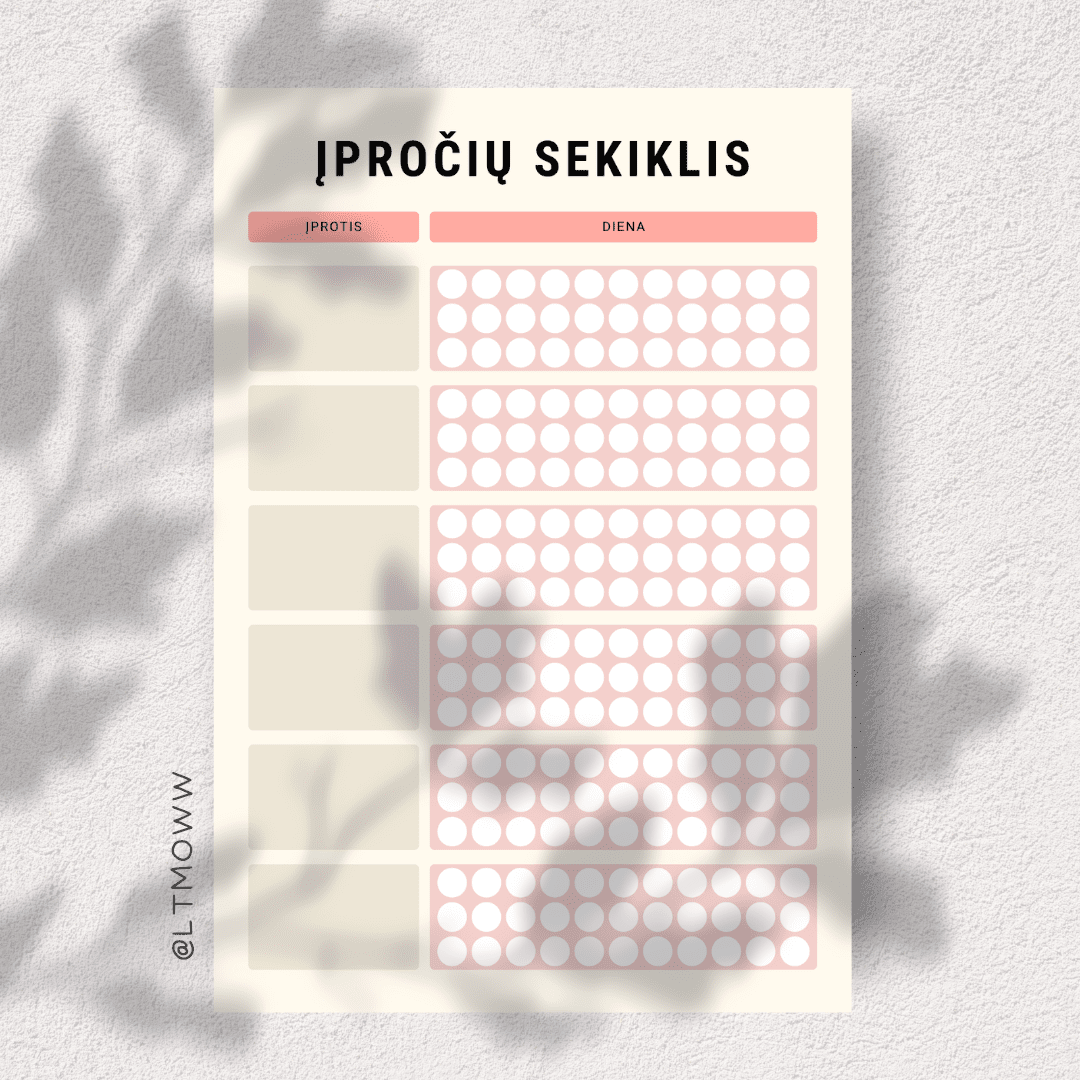 Įpročių sekiklis „Persiko švelnumas“ – Tavo kelias į naujus įpročius - LTMOWW