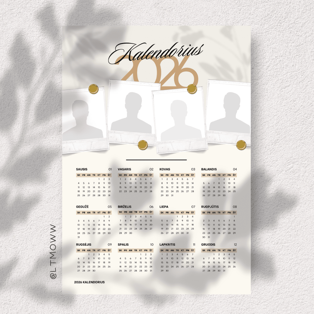 Personalizuotas 2026 m. kalendorius „Mano 2026 - ieji“ – Kalendorius, pasakojantis Tavo istoriją - LTMOWW