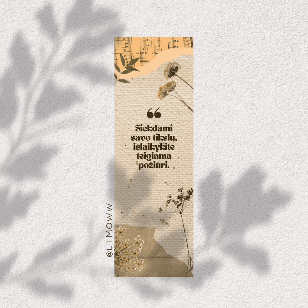 „Pozityvus požiūris“ – Vintažinio stiliaus skirtukas įkvėpimui - LTMOWW